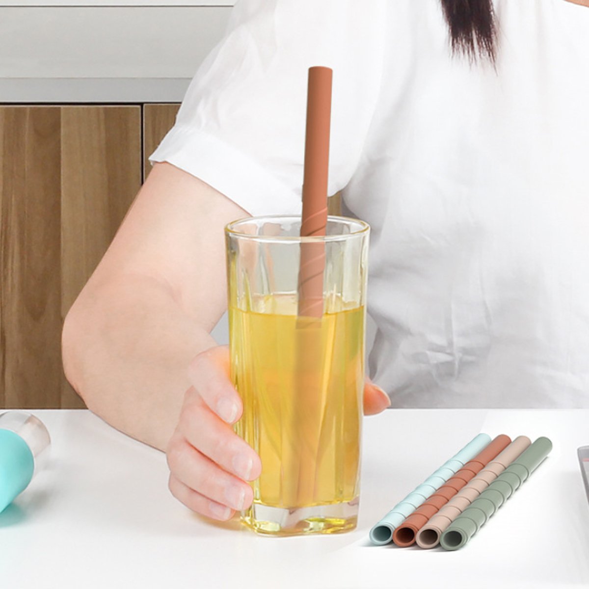 Eco-Friendly Silicone Reusable Straw Set