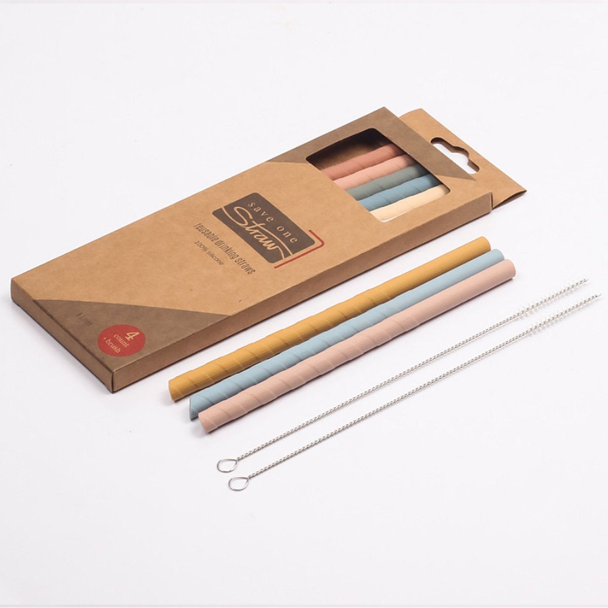 Eco-Friendly Silicone Reusable Straw Set