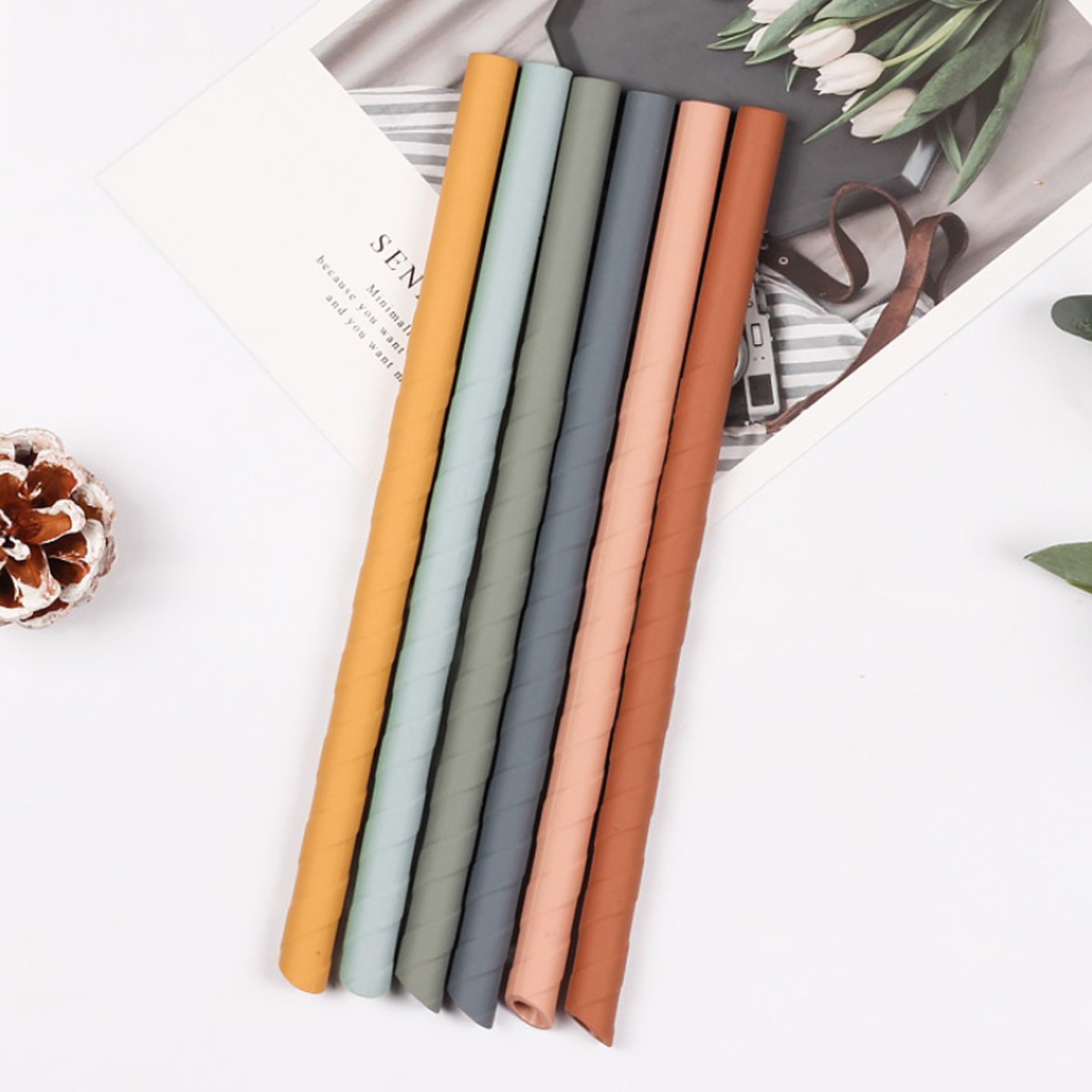 Eco-Friendly Silicone Reusable Straw Set